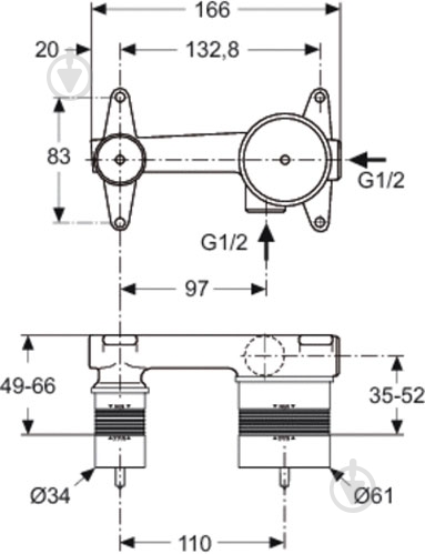Скрытая часть смесителя Ideal Standard A5948NU - фото 2