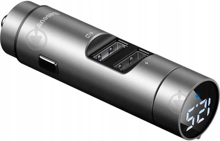 FM-трансмиттер BASEUS Energy Column Car Wireless MP3 Charger Silver (CCNLZ-C0S) - фото 2