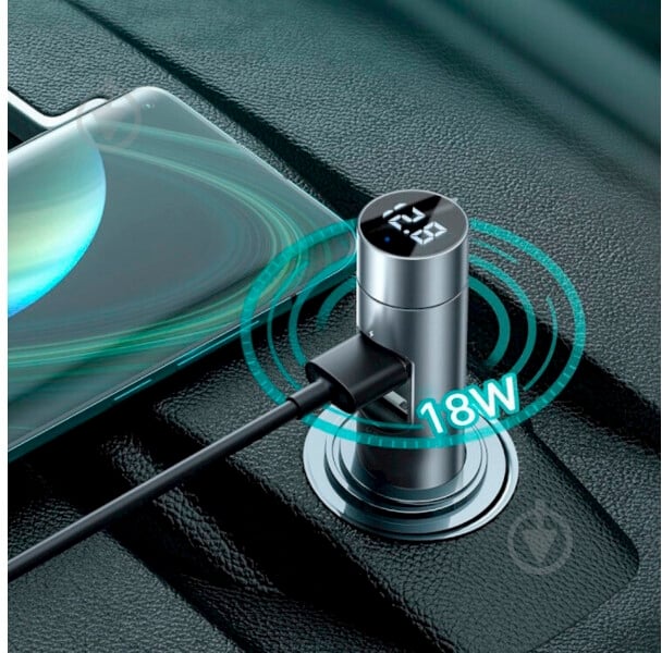 FM-трансмиттер BASEUS Energy Column Car Wireless MP3 Charger Silver (CCNLZ-C0S) - фото 11