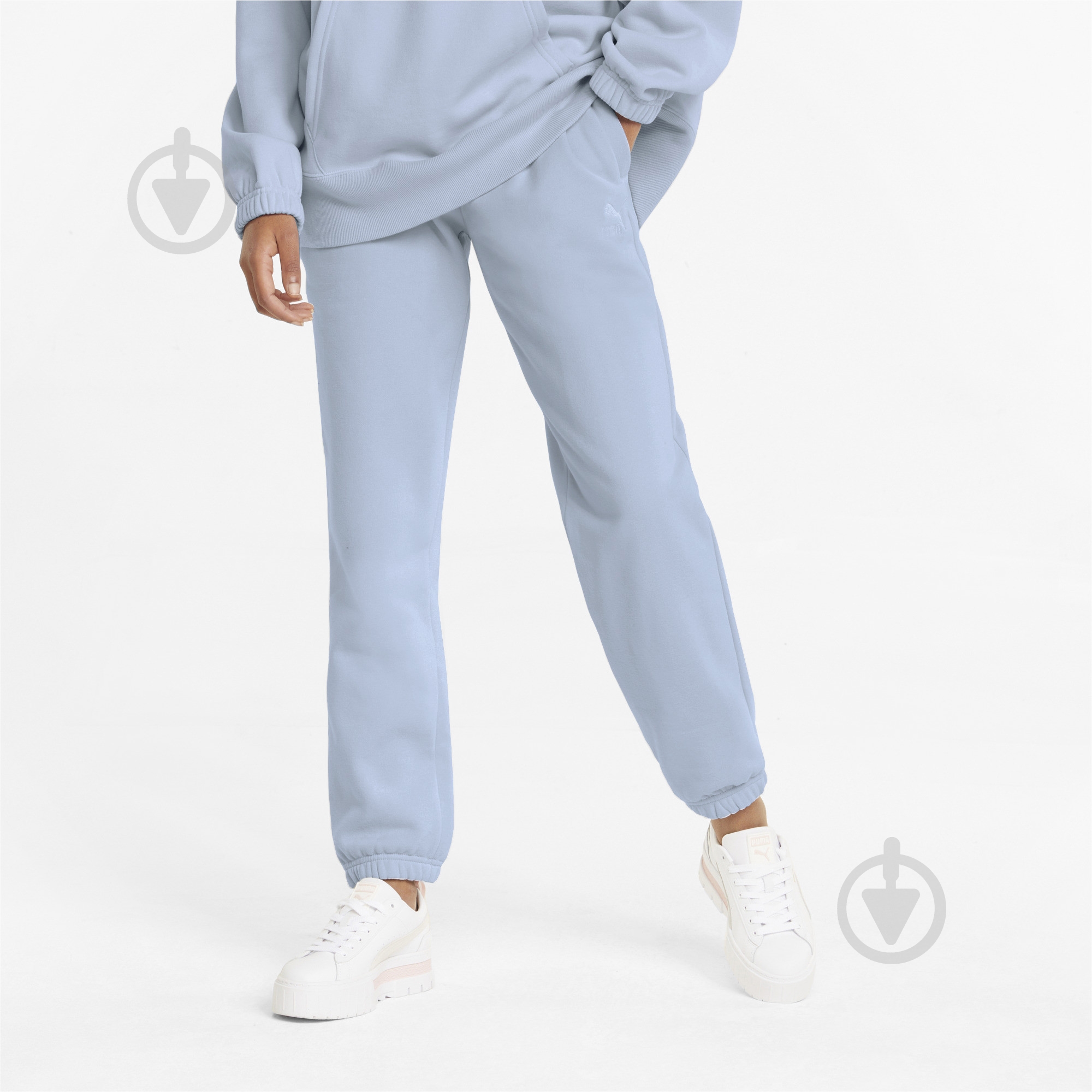 Брюки Puma Classics Relaxed Pants 53351521 р. L голубой - фото 1