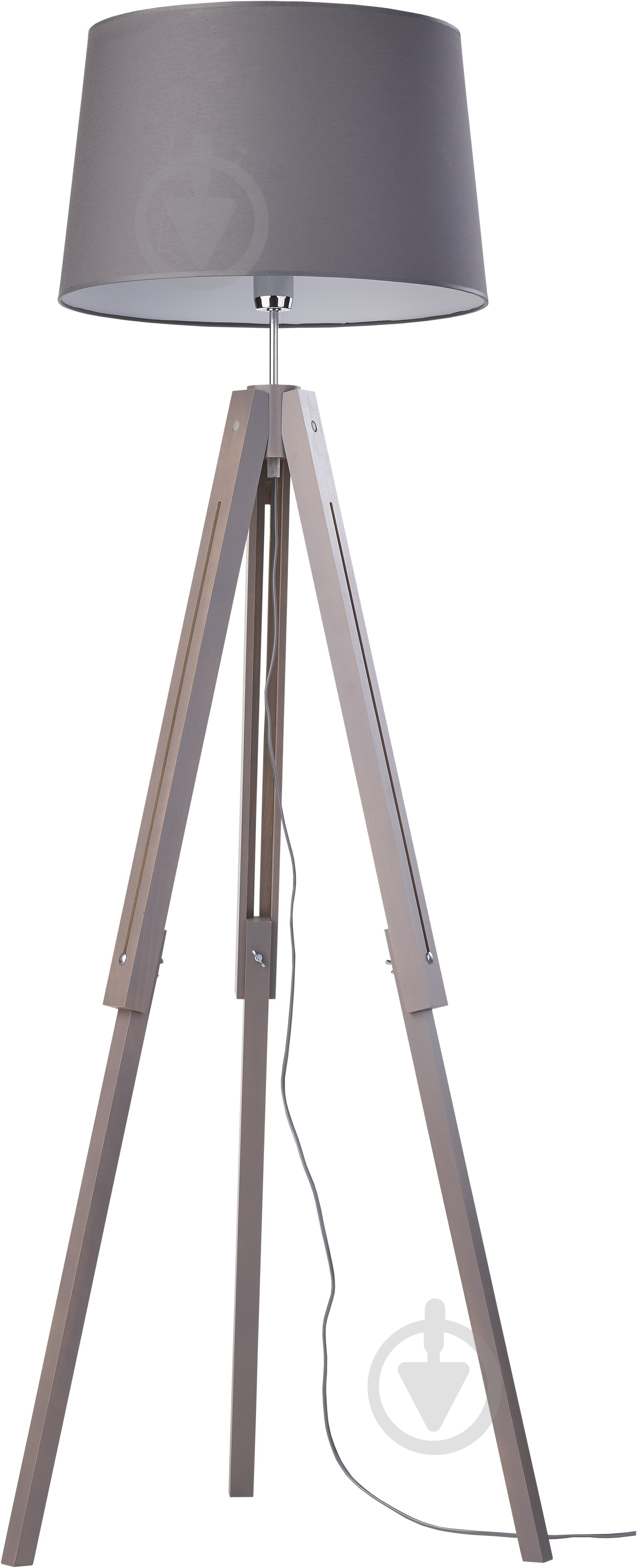 Торшер TK Lighting Lorenzo 60 Вт E27 сірий/дерево 2973 - фото 1
