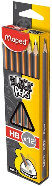 Олівець чорнографітний Black Peps HB без гумки Maped - фото 2