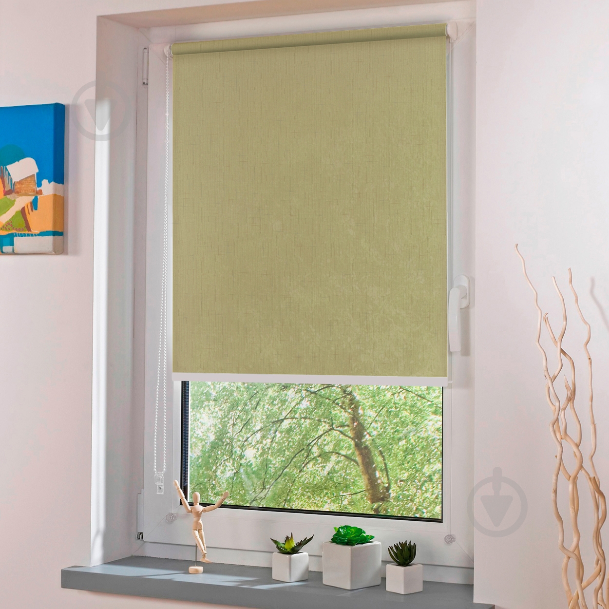 Ролета мини Rollotex LEN с фиксацией под наклон слоновая кость 80x240 см - фото 2 Ролета мини Rollotex LEN с фиксацией под наклон слоновая кость 80x240 см - фото 2