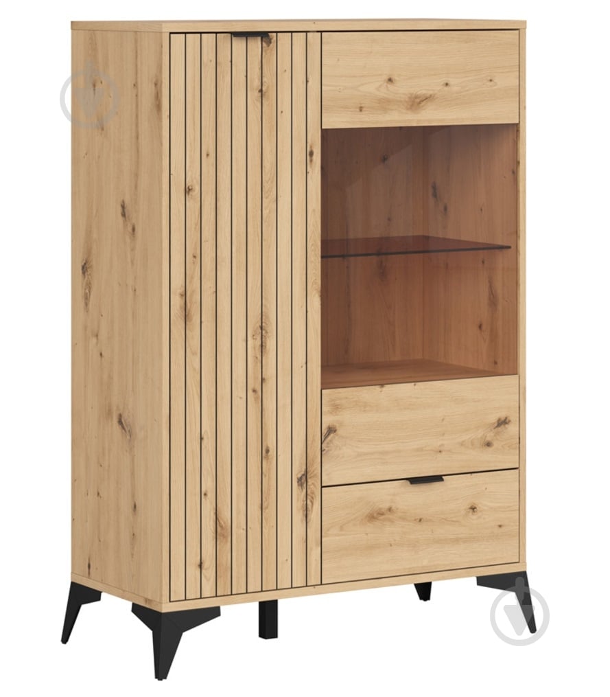 Витрина BRW LAMEA 1д1в1ш 1330х900х410 мм дуб артизан (S632-REG1D1W1S-DASN) - фото 1 Витрина BRW LAMEA 1д1в1ш 1330х900х410 мм дуб артизан (S632-REG1D1W1S-DASN) - фото 1