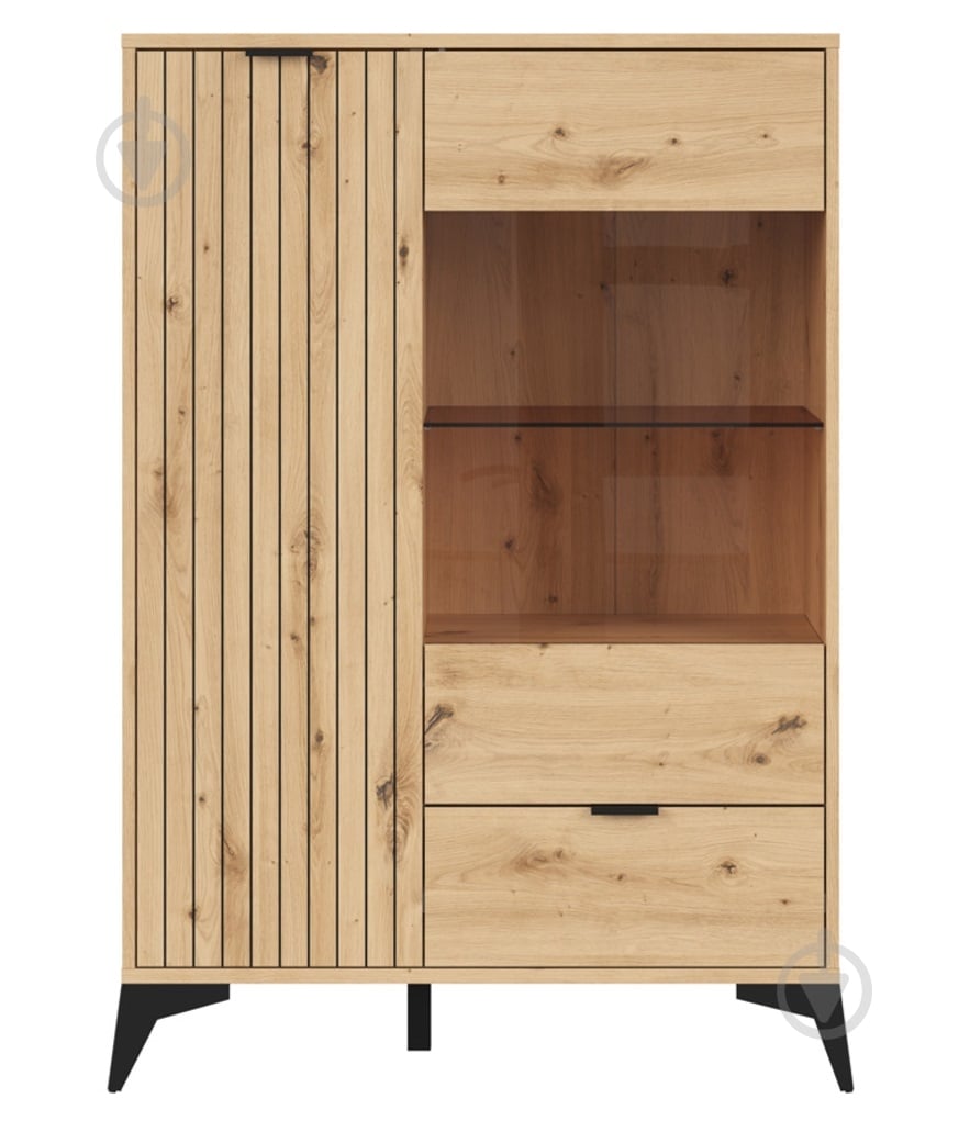 Витрина BRW LAMEA 1д1в1ш 1330х900х410 мм дуб артизан (S632-REG1D1W1S-DASN) - фото 2 Витрина BRW LAMEA 1д1в1ш 1330х900х410 мм дуб артизан (S632-REG1D1W1S-DASN) - фото 2