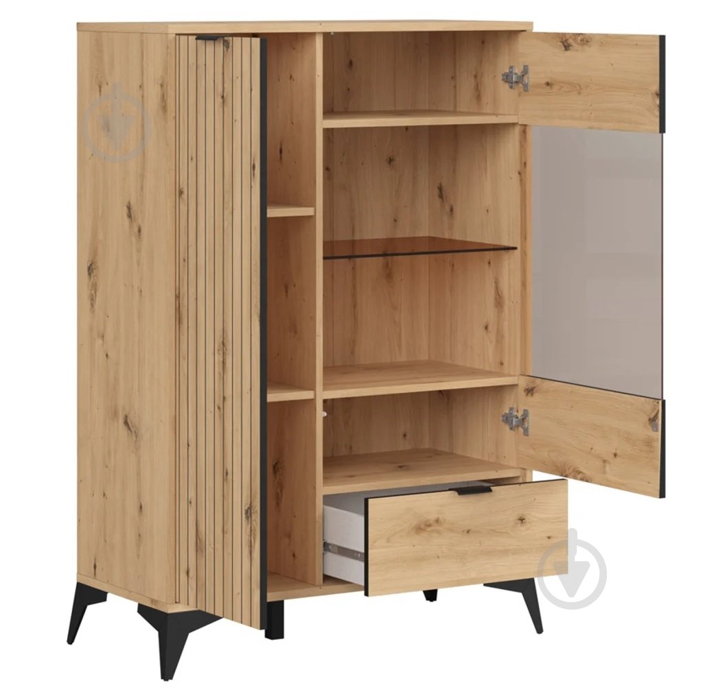 Витрина BRW LAMEA 1д1в1ш 1330х900х410 мм дуб артизан (S632-REG1D1W1S-DASN) - фото 3 Витрина BRW LAMEA 1д1в1ш 1330х900х410 мм дуб артизан (S632-REG1D1W1S-DASN) - фото 3