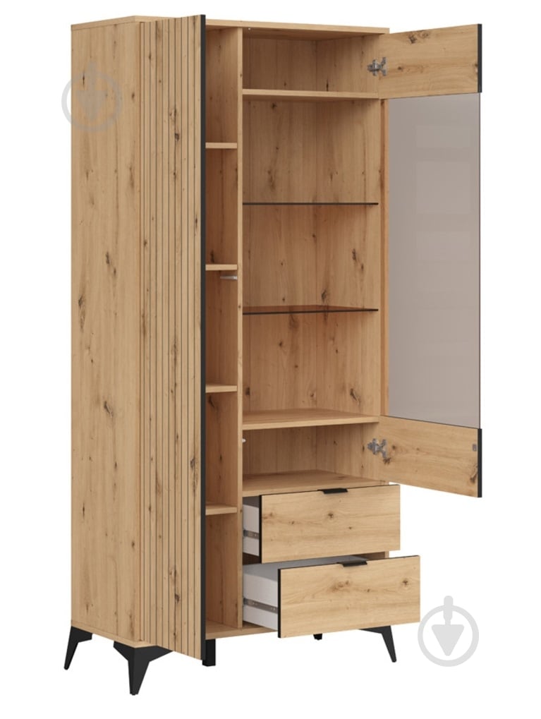 Витрина BRW LAMEA 1д1в2ш 1970х900х410 мм дуб артизан (S632-REG1D1W2S-DASN) - фото 1 Витрина BRW LAMEA 1д1в2ш 1970х900х410 мм дуб артизан (S632-REG1D1W2S-DASN) - фото 1