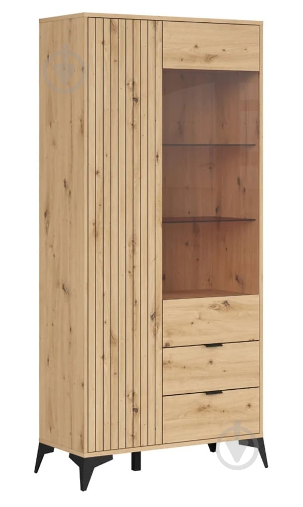 Витрина BRW LAMEA 1д1в2ш 1970х900х410 мм дуб артизан (S632-REG1D1W2S-DASN) - фото 2 Витрина BRW LAMEA 1д1в2ш 1970х900х410 мм дуб артизан (S632-REG1D1W2S-DASN) - фото 2