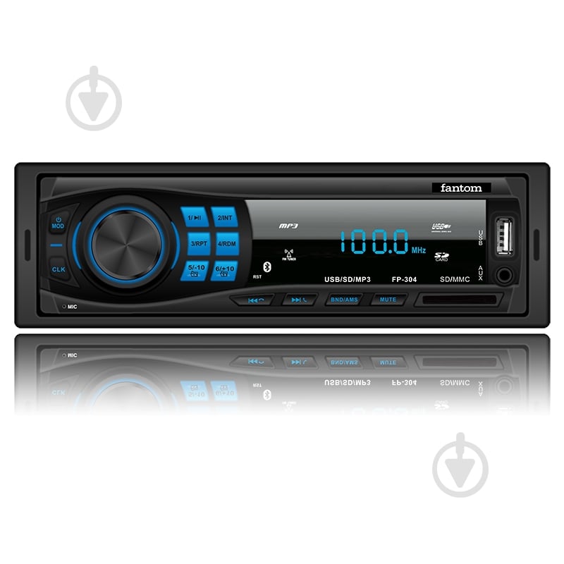Автомагнитола FANTOM FP-304 Black/Blue - фото 1