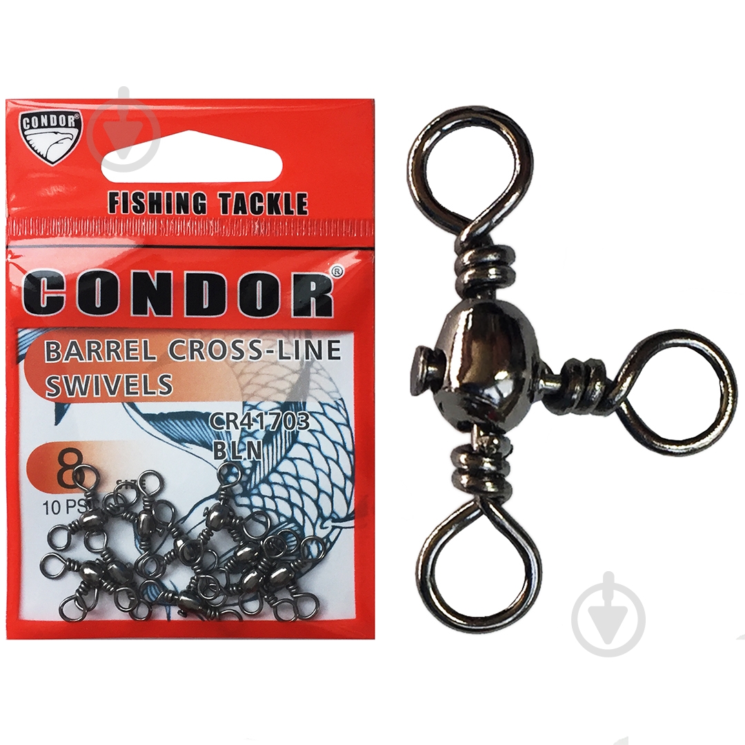 Вертлюг Condor 16 кг тройной 10.0 size/10 шт. - фото 1 Вертлюг Condor 16 кг тройной 10.0 size/10 шт. - фото 1