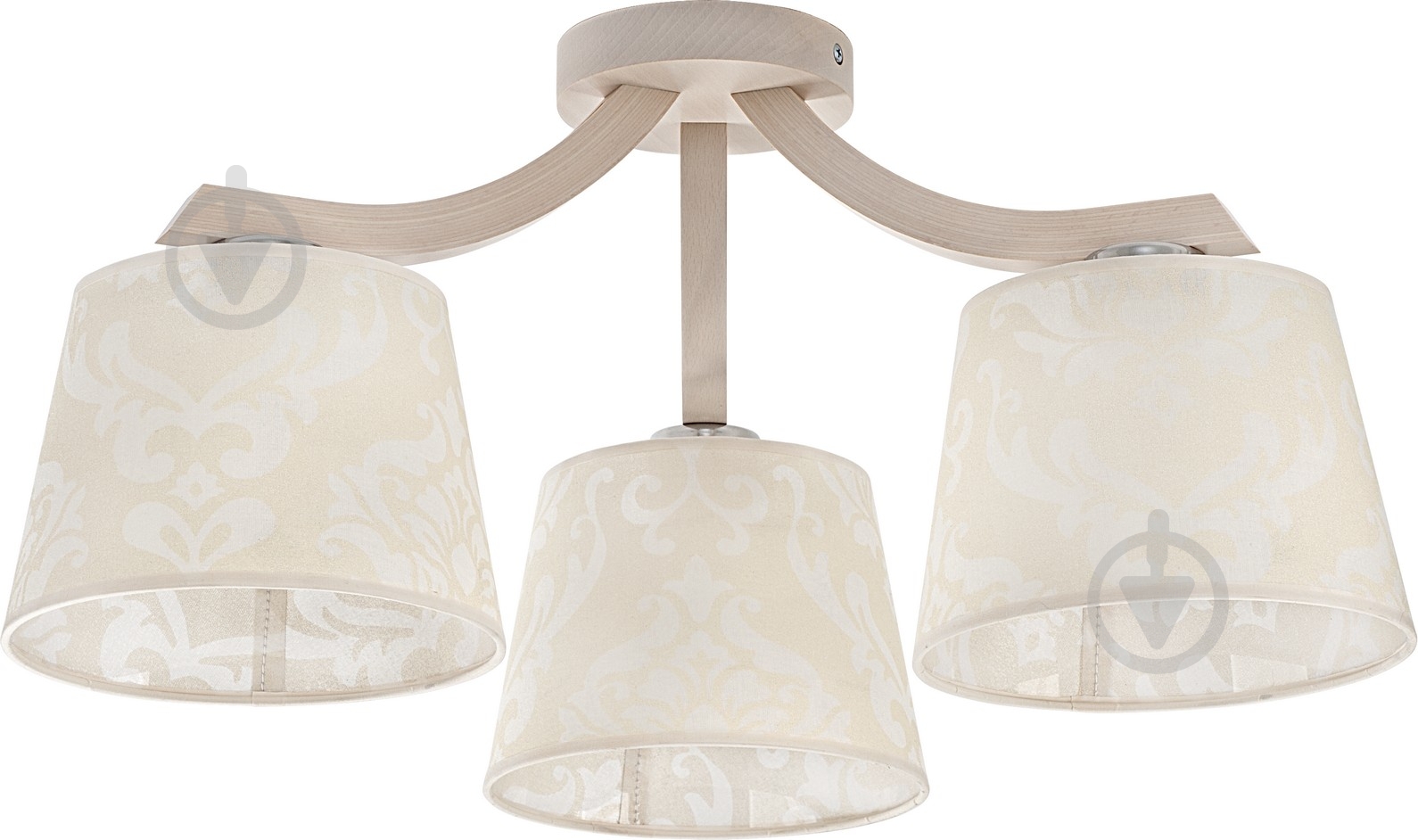 Люстра стельова TK Lighting Mika 3x60 Вт E27 беж/дерево 461 - фото 1