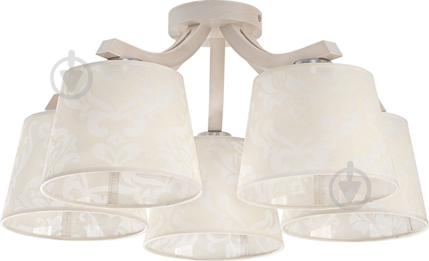 Люстра потолочная TK Lighting Mika 5x60 Вт E27 беж/дерево 462 - фото 1