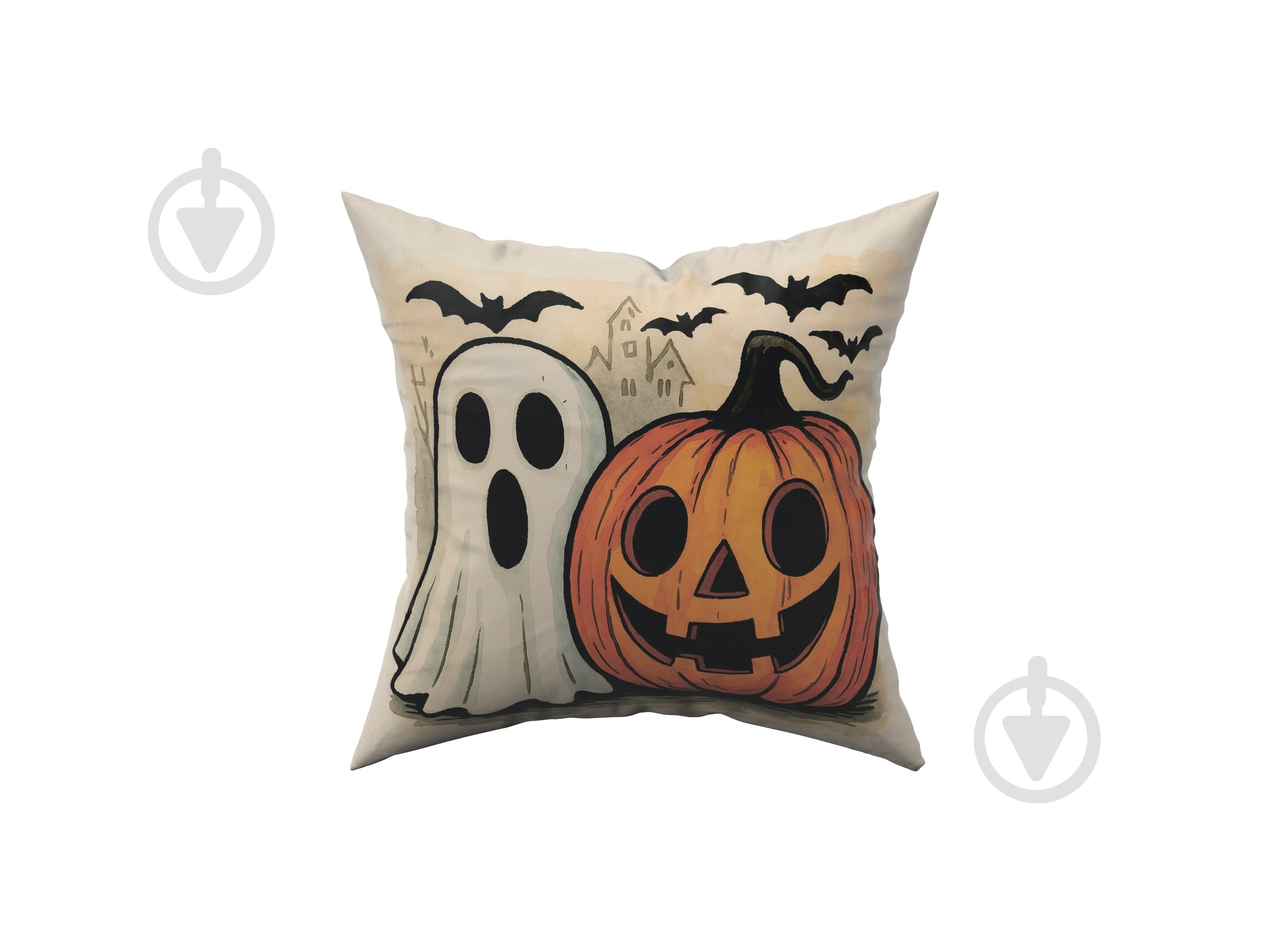 Подушка декоративная Halloween friend 45x45 см бежевый с рисунком La Nuit - фото 2 Подушка декоративная Halloween friend 45x45 см бежевый с рисунком La Nuit - фото 2