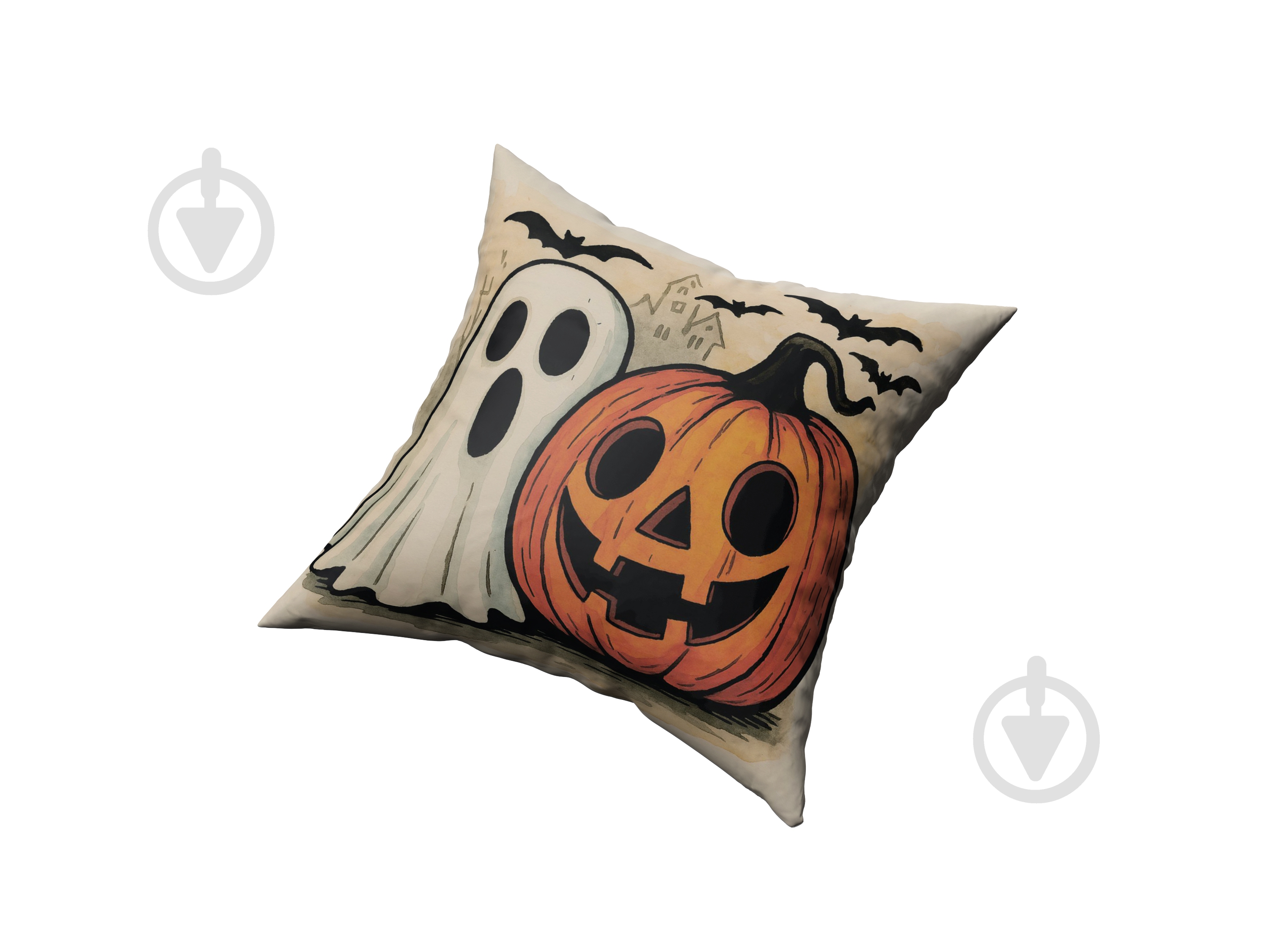 Подушка декоративная Halloween friend 45x45 см бежевый с рисунком La Nuit - фото 3 Подушка декоративная Halloween friend 45x45 см бежевый с рисунком La Nuit - фото 3