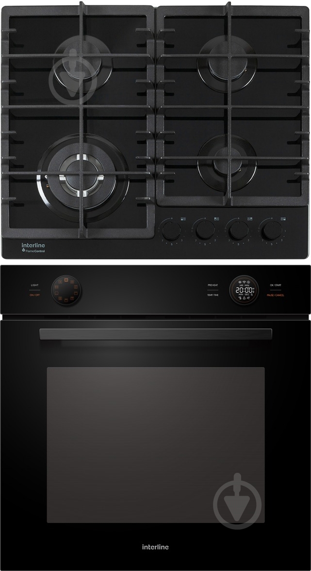 Комплект встраиваемой техники Interline духовой шкаф OEG 740 KTD BA + варочная поверхность HGG 763 FGT BM - фото 1 Комплект встраиваемой техники Interline духовой шкаф OEG 740 KTD BA + варочная поверхность HGG 763 FGT BM - фото 1