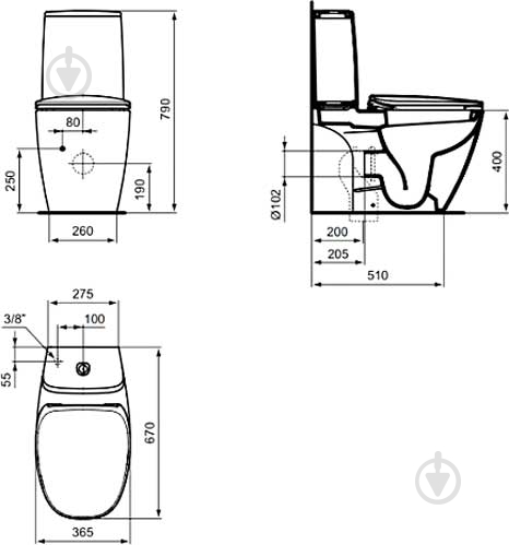 Унитаз-компакт Ideal Standard Dea T329801+T423301 - фото 2