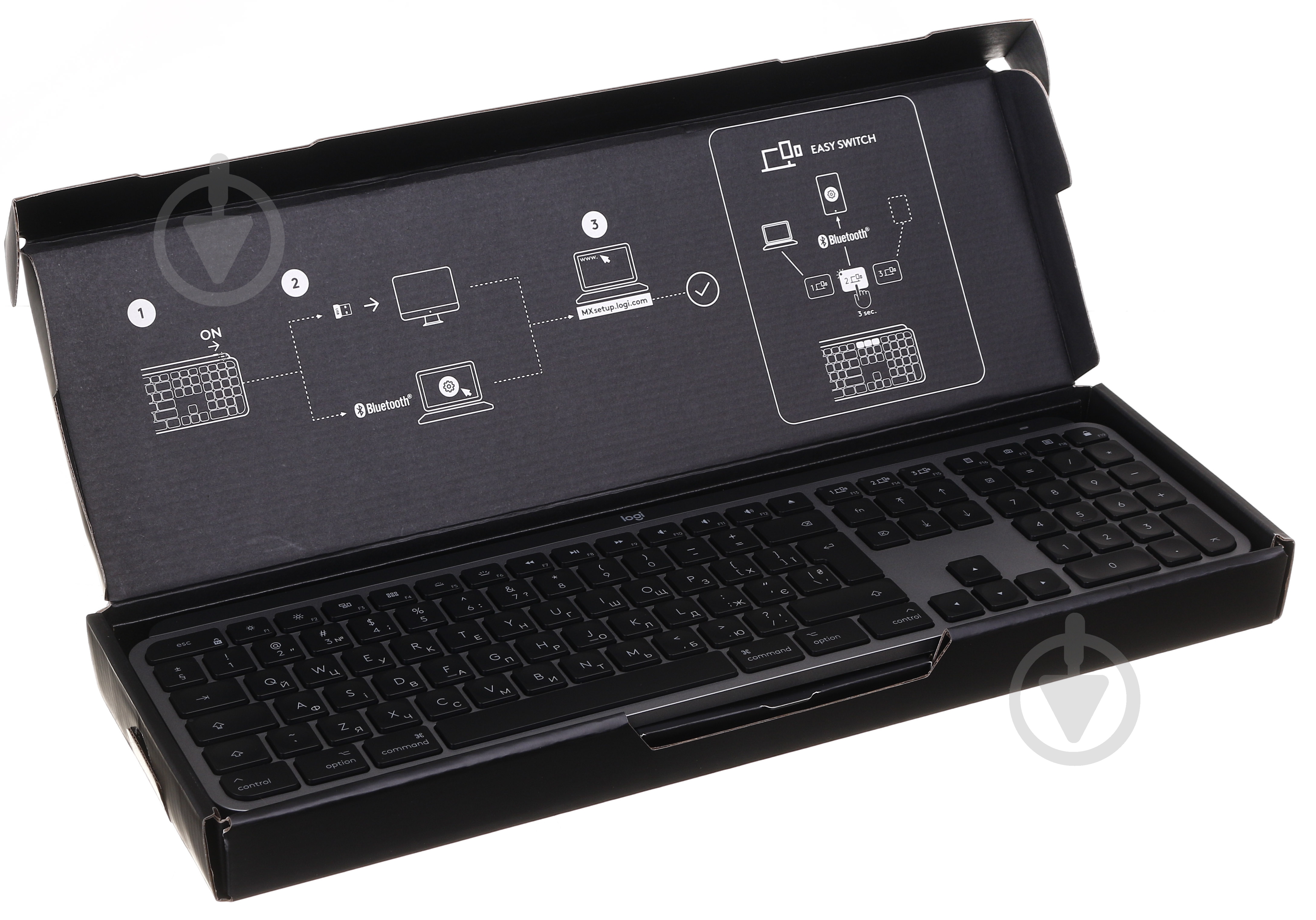 Клавиатура Logitech MX Keys Wireless for Mac Space (920-009558) black - фото 10 Клавиатура Logitech MX Keys Wireless for Mac Space (920-009558) black - фото 10