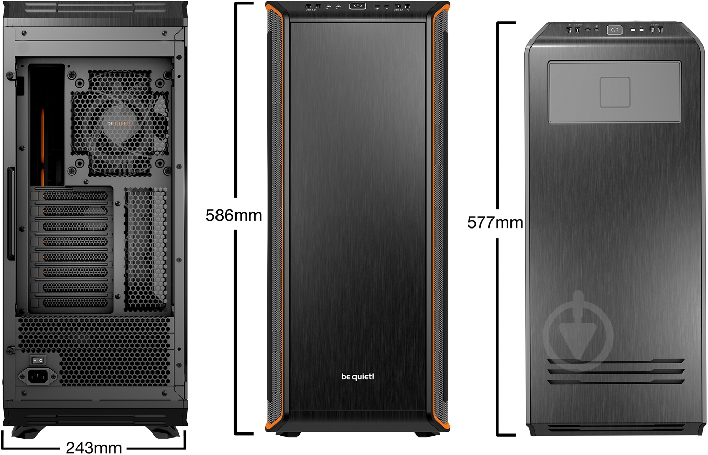 Корпус be quiet! Dark Base Pro 900 Rev.2 Orange (BGW14) - фото 7 Корпус be quiet! Dark Base Pro 900 Rev.2 Orange (BGW14) - фото 7