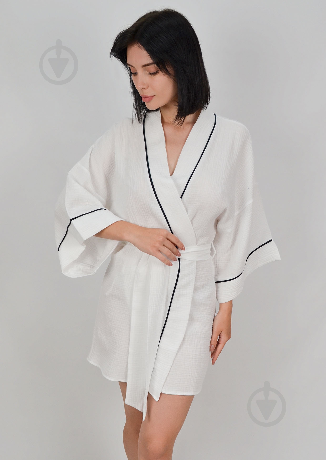 Халат жіночий Roksana Muslin 1164/11013 р. 42 білий - фото 1 Халат жіночий Roksana Muslin 1164/11013 р. 42 білий - фото 1