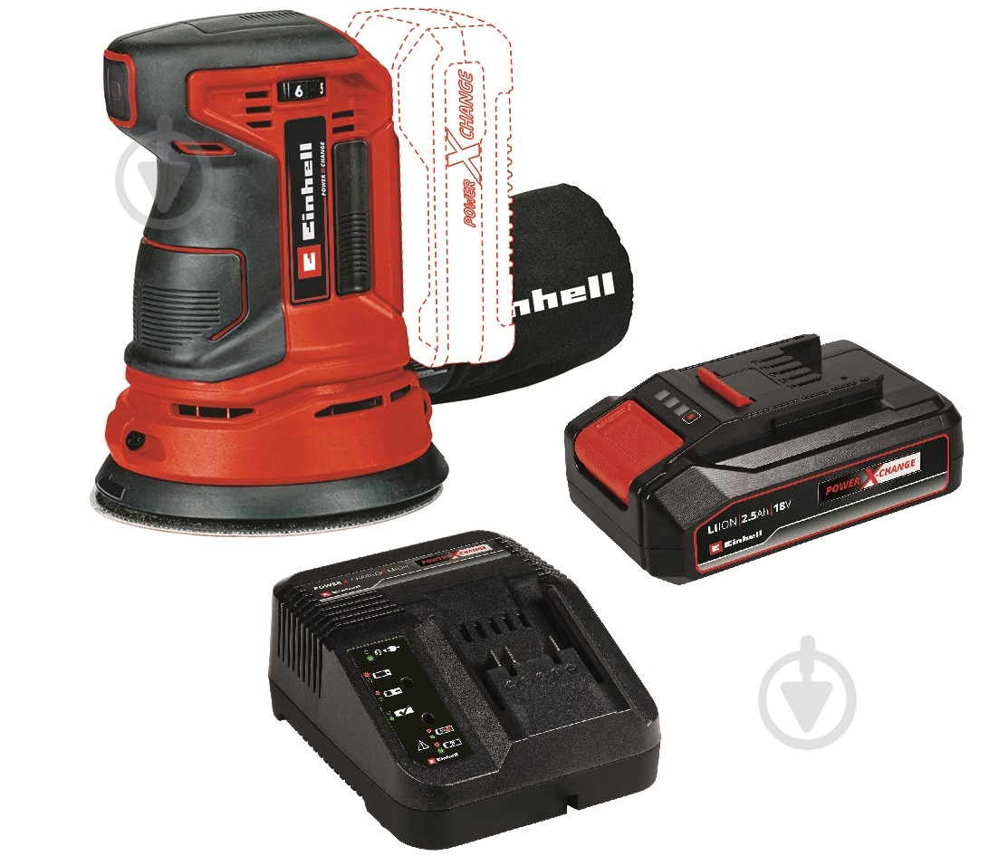 Шлифмашина эксцентриковая Einhell PXC TE-RS 18 Li 4462010 Set - фото 1 Шлифмашина эксцентриковая Einhell PXC TE-RS 18 Li 4462010 Set - фото 1
