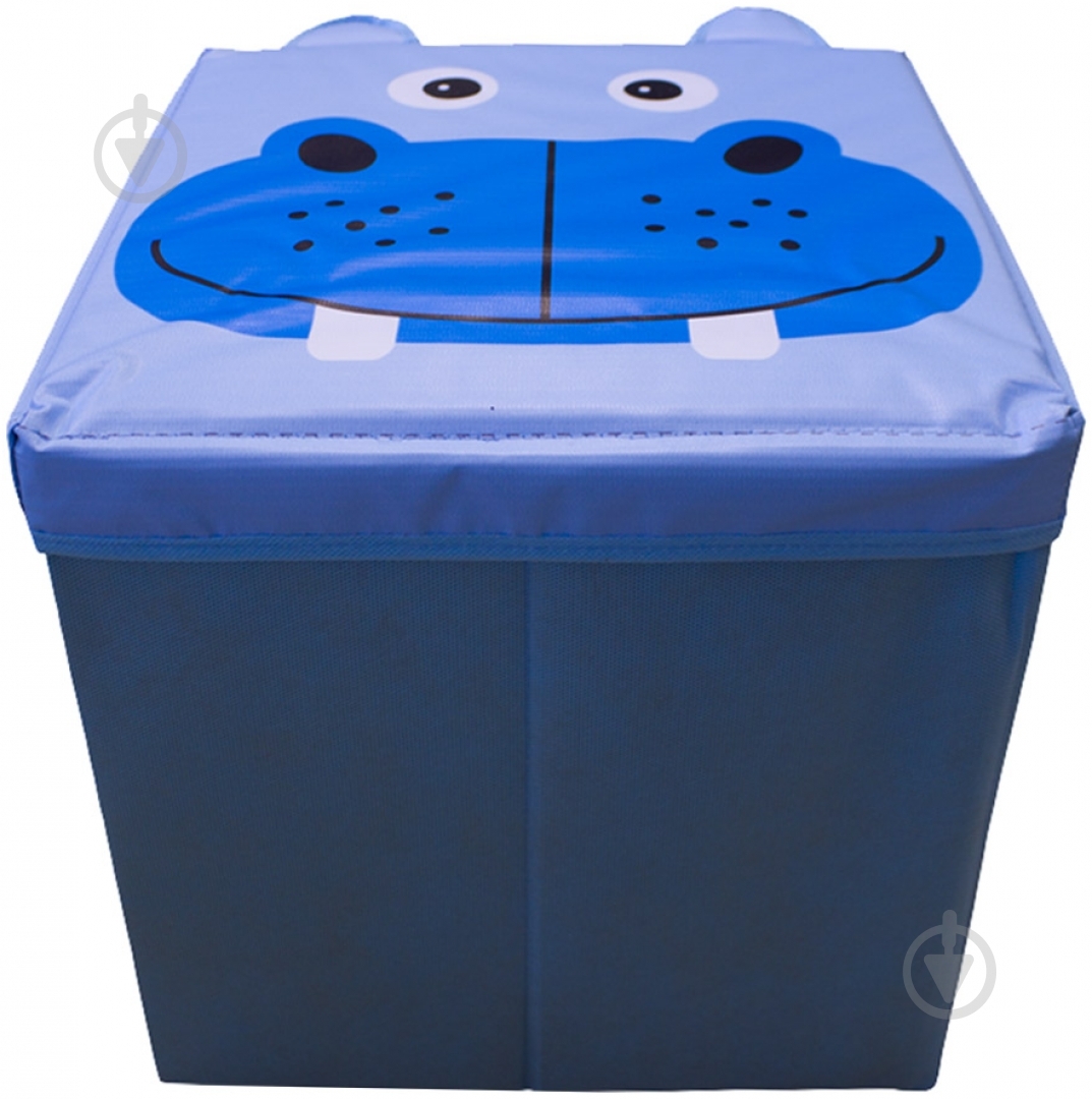 Детский пуф Зоопарк бегемот голубой - фото 1