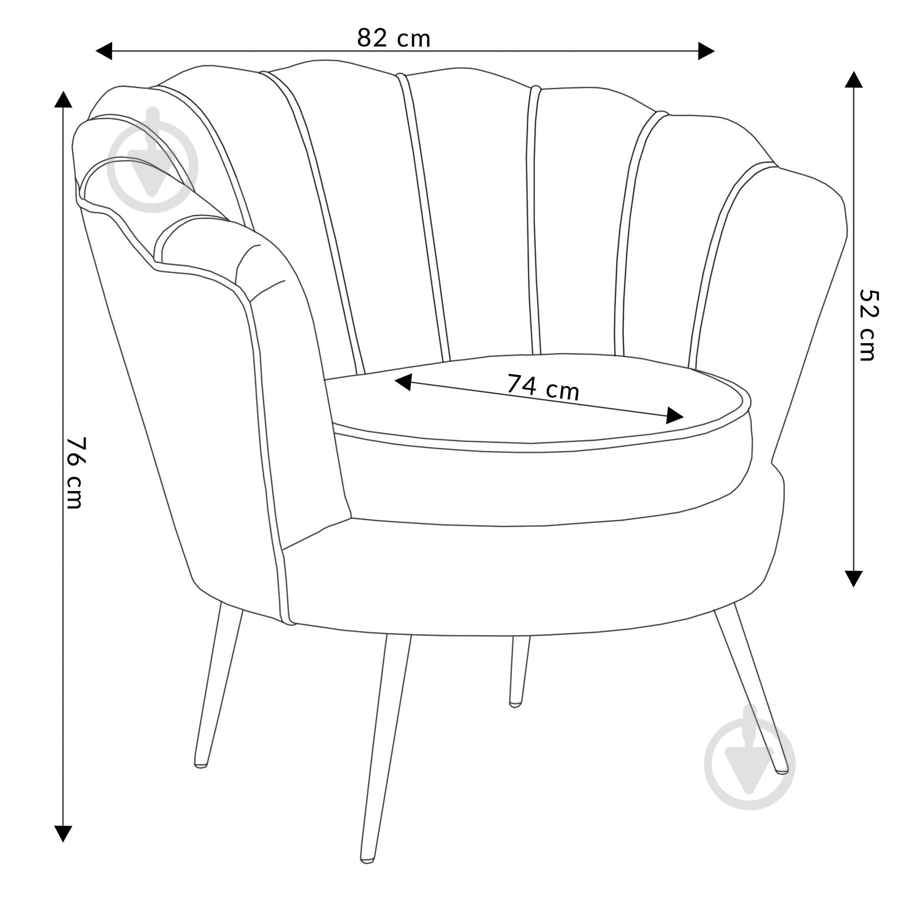 Кресло Homla SHELLY серый - фото 7