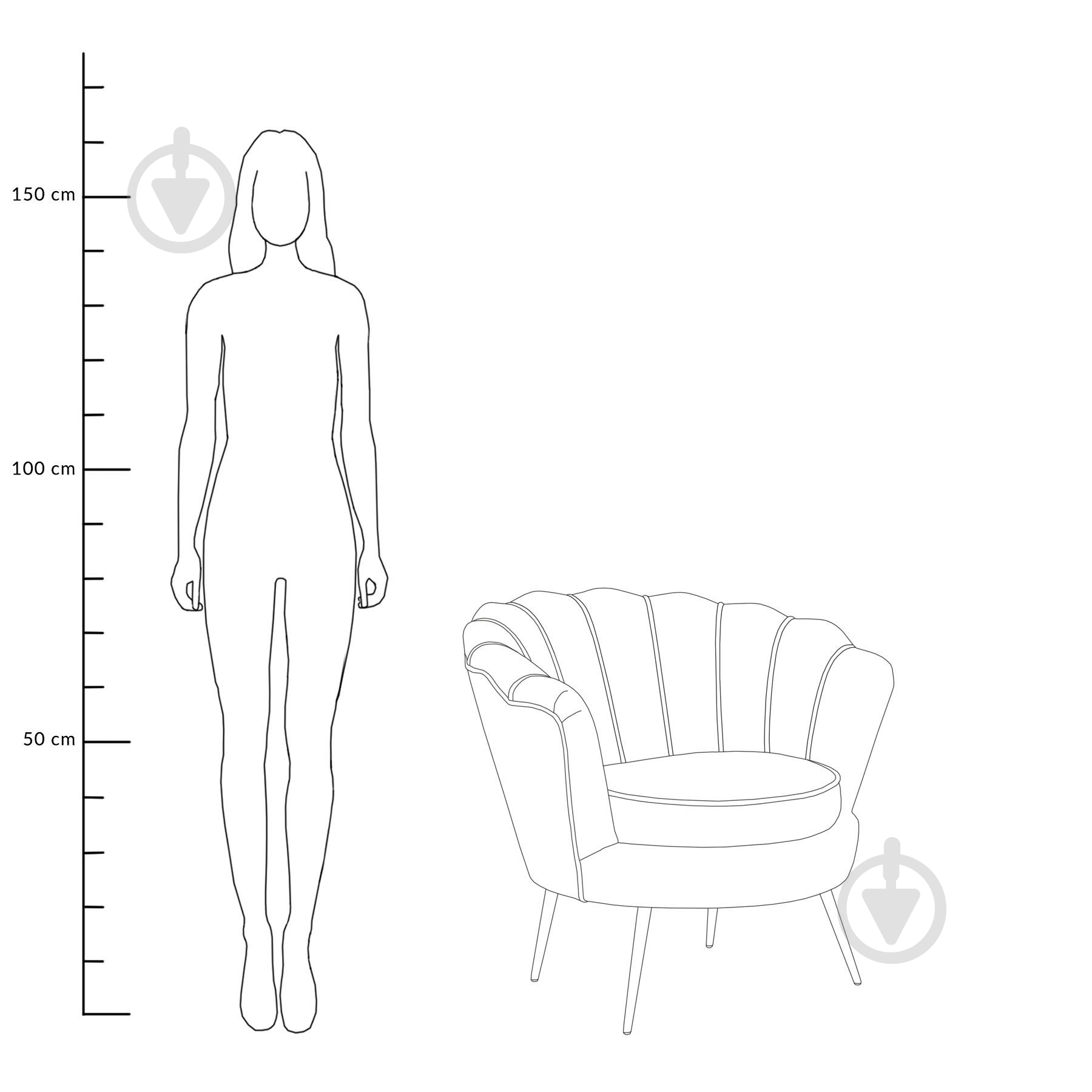 Кресло Homla SHELLY серый - фото 8