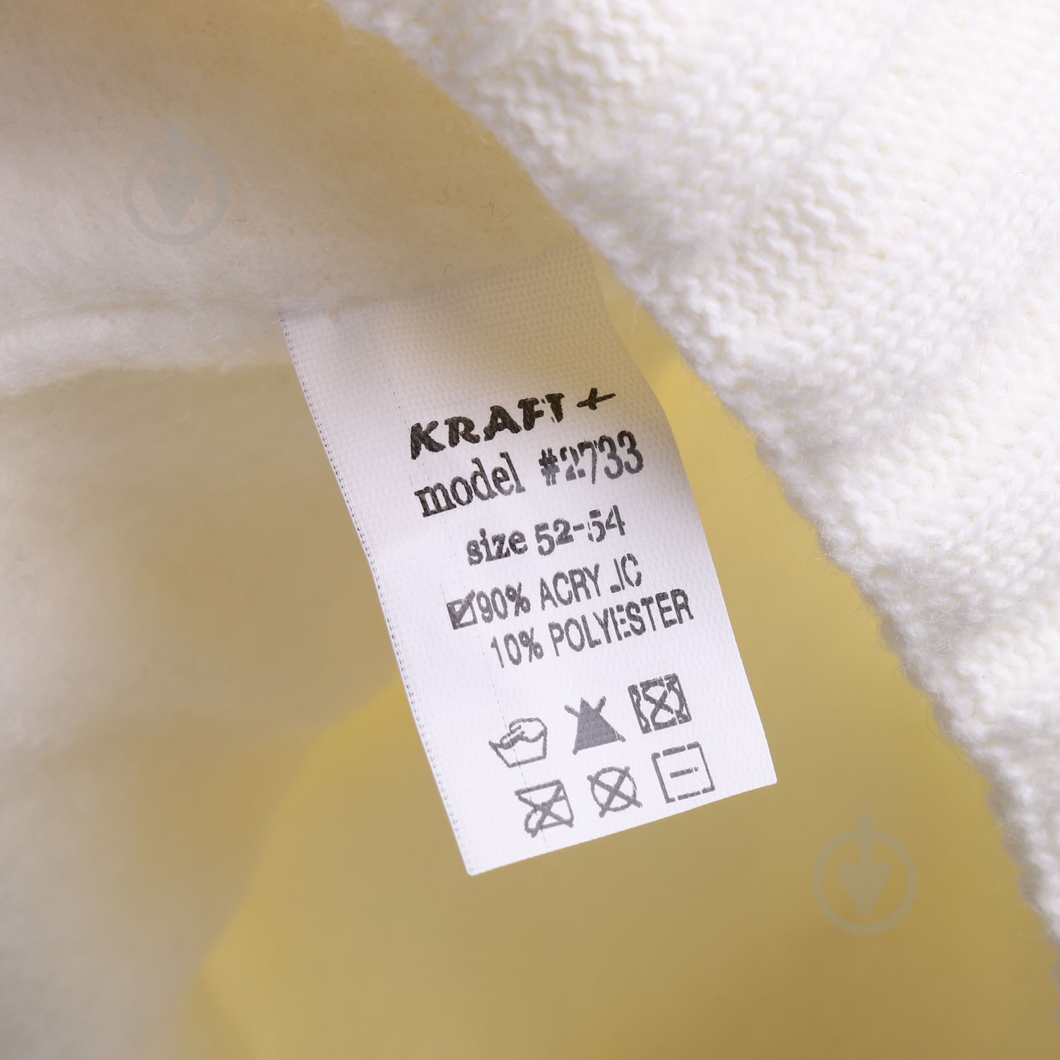 Шапочка детская для девочки Kraft+ р.52-54 молоко 2014 - фото 4