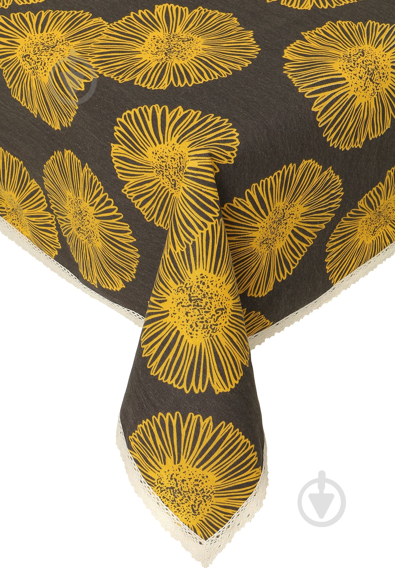 Скатерть Гербера 110x140 см желто-коричневый - фото 1