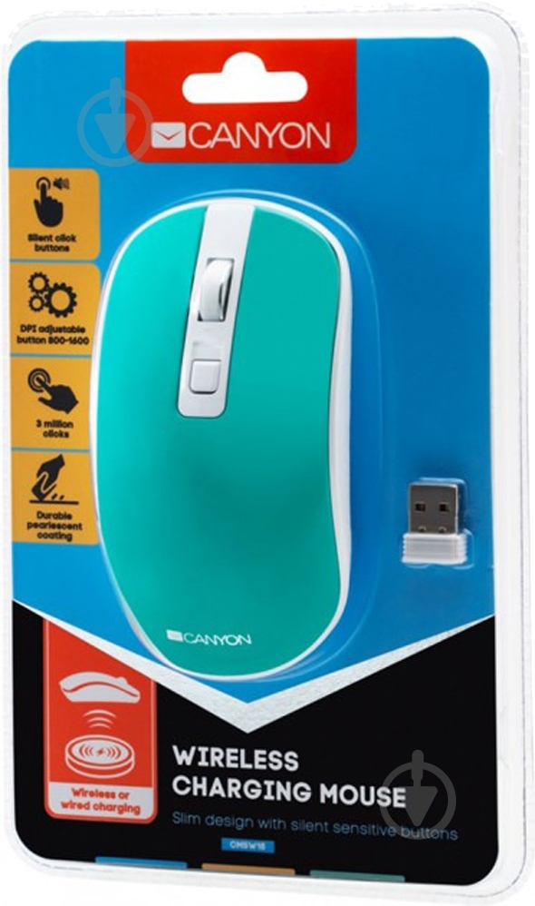 Мишка Canyon CNS-CMSW18A Aquamarine USB - фото 5 Мишка Canyon CNS-CMSW18A Aquamarine USB - фото 5