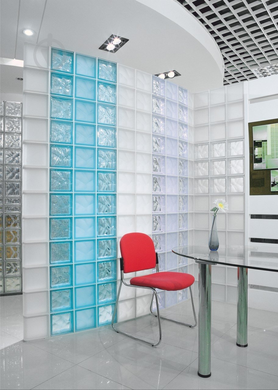 Склоблок Basic 190x190x80 Wave аквамарин - фото 4