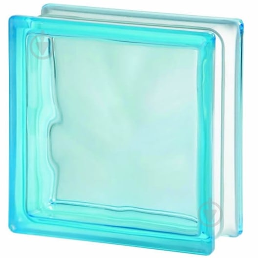 Склоблок Basic 190x190x80 Wave аквамарин - фото 1