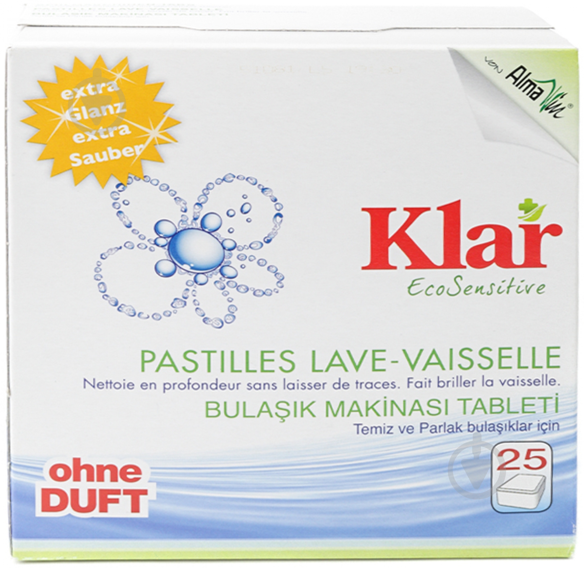 Таблетки для посудомийних машин Klar Eco Sensitiv 25 шт. - фото 1
