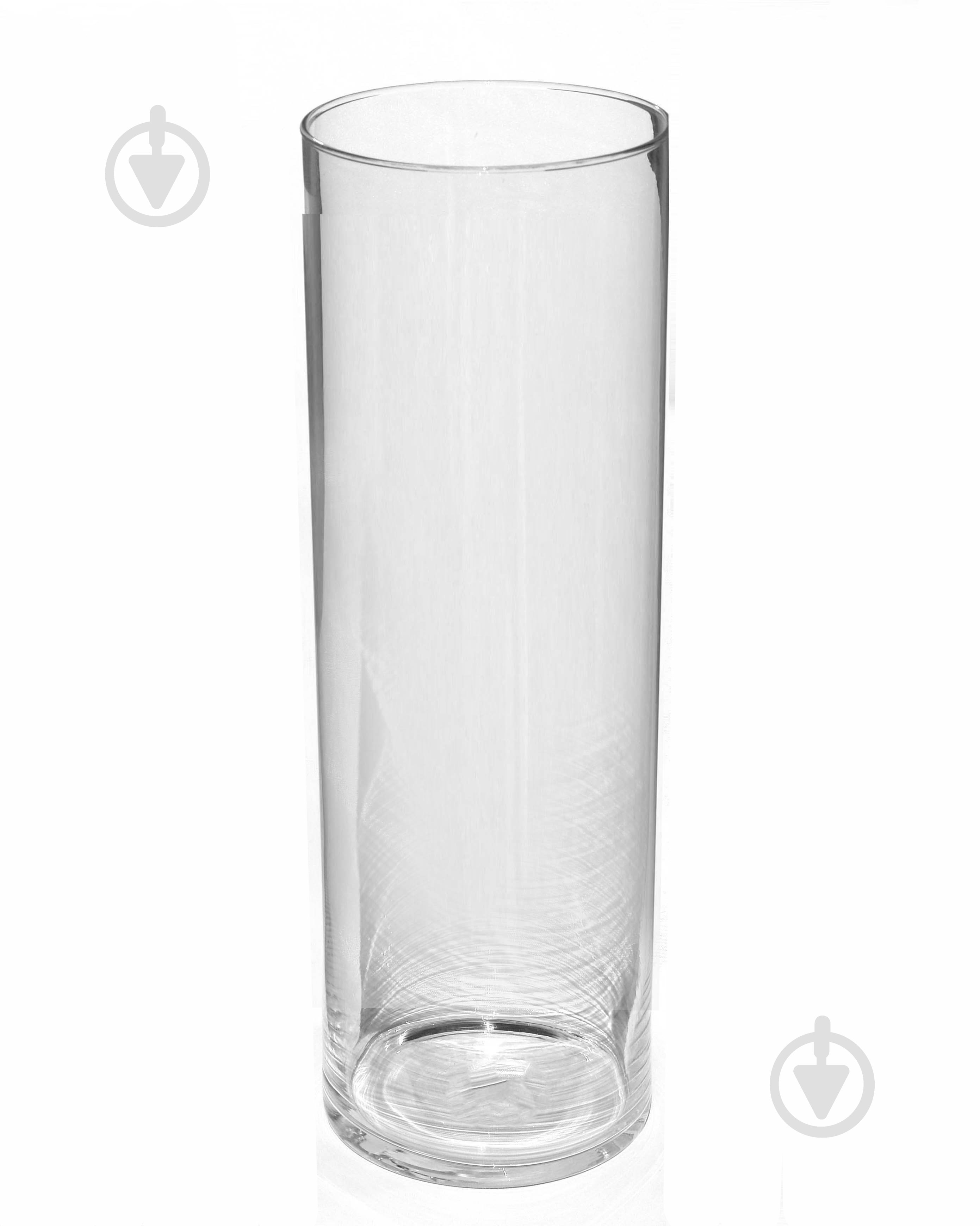 Ваза стеклянная цилиндр Васильки 48 см прозрачная - фото 1