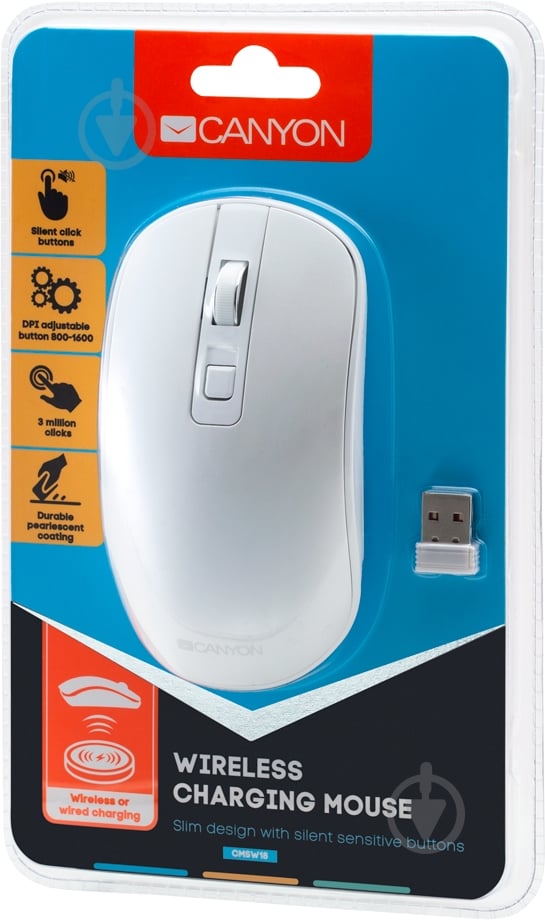 Мишка Canyon CNS-CMSW18PW White USB (CNS-CMSW18PW) - фото 5