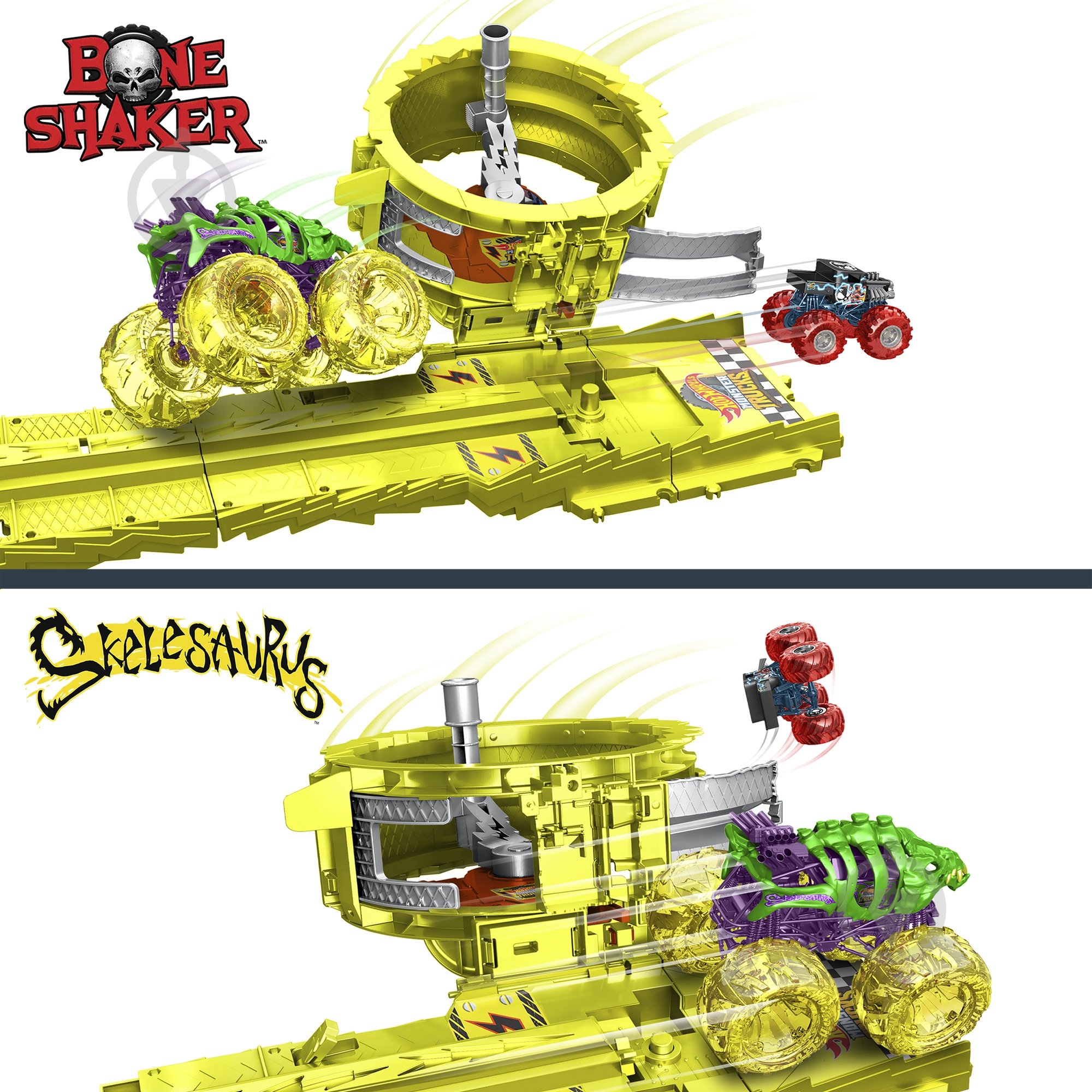 Набор Mattel "Заряжай и преследуй" серии "Power Smashers" Monster Trucks HXT05 - фото 4