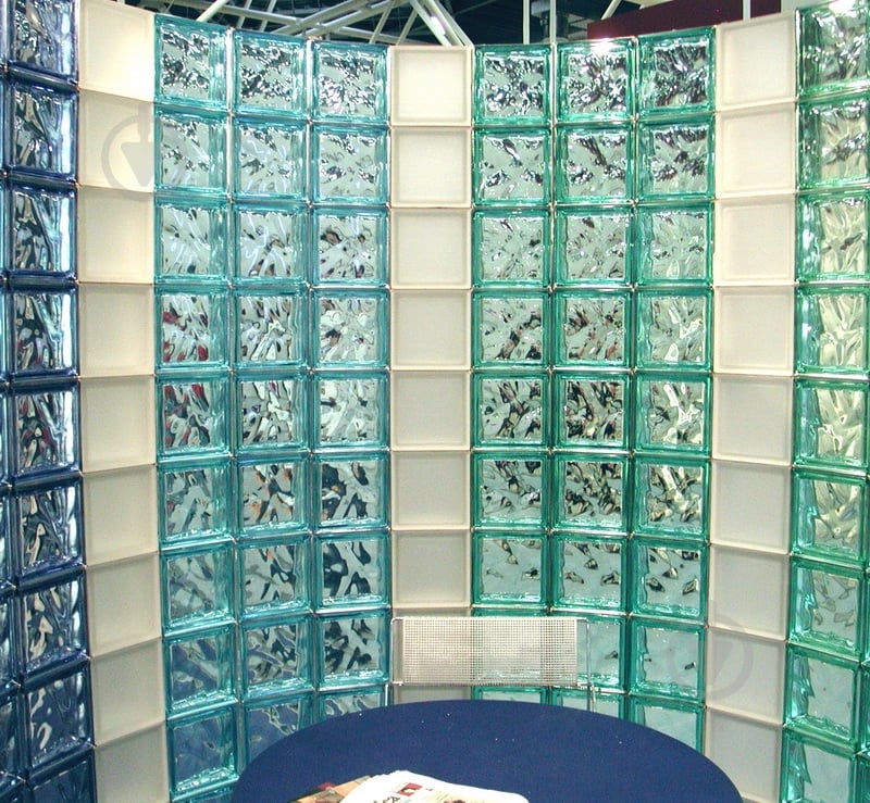 Стеклоблок Basic 190x190x80 Wave бирюзовый - фото 3