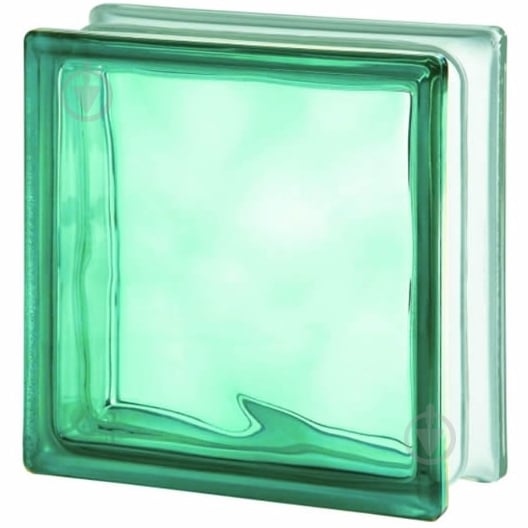 Стеклоблок Basic 190x190x80 Wave бирюзовый - фото 1