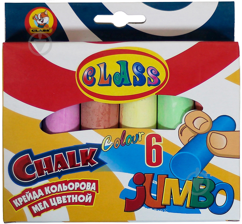 Мел цветной Jumbo 6 шт. CLASS - фото 2