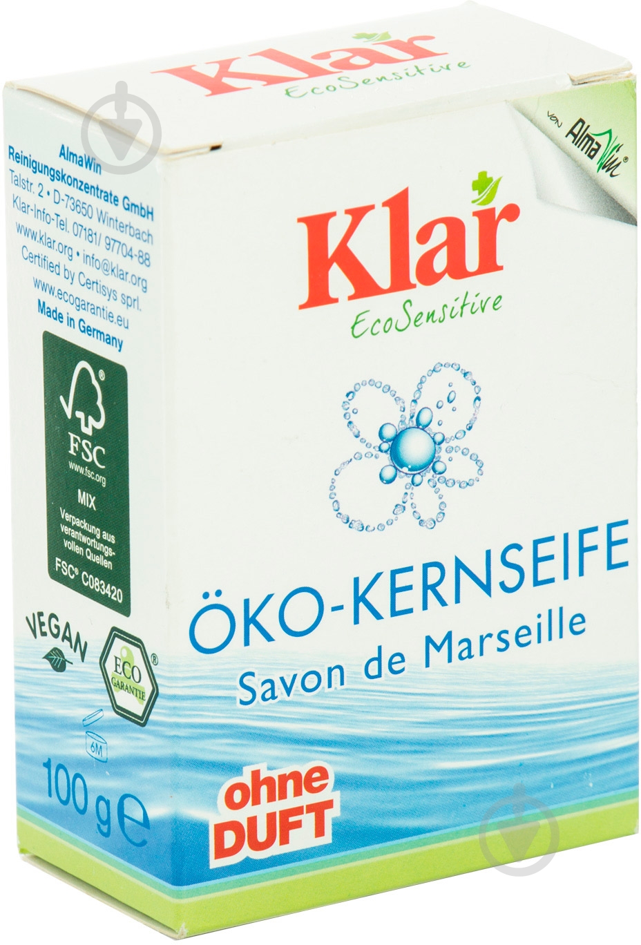 Мыло органическое Klar Марсельское 100 г - фото 1