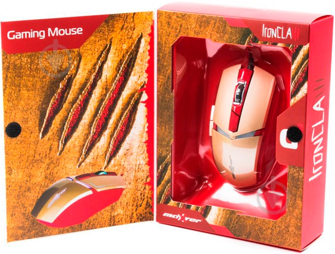 Мышка Maxxter G1 IRON CLAW USB Gold/Red - фото 6