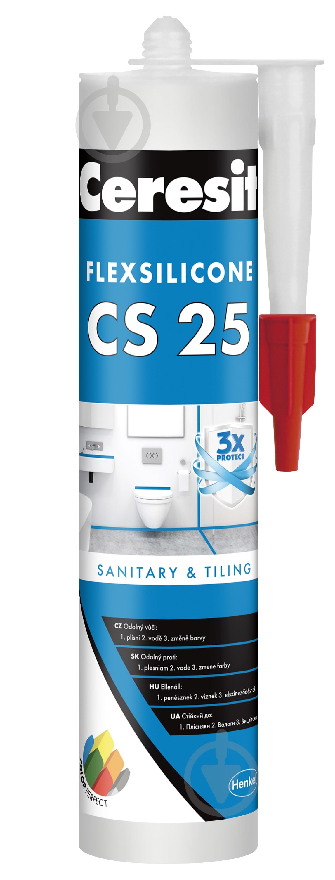 Герметик силіконовий Ceresit SILICOFLEXX CS 25 карамель 280 мл - фото 1