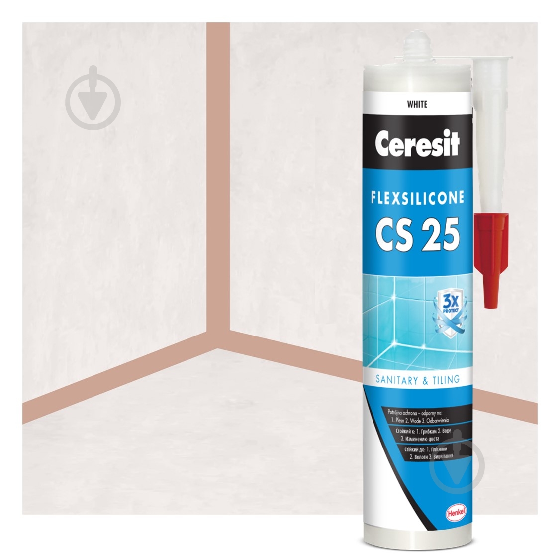 Герметик силіконовий Ceresit SILICOFLEXX CS 25 карамель 280 мл - фото 2