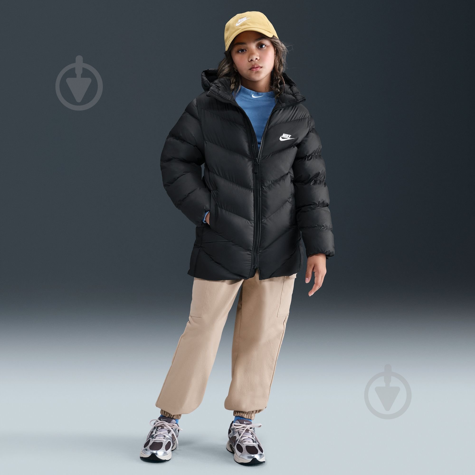 Куртка унисекс Nike Sportswear All Day Play Older Kids' Puffer Jacket р.146 черный HJ2722-010 - фото 8