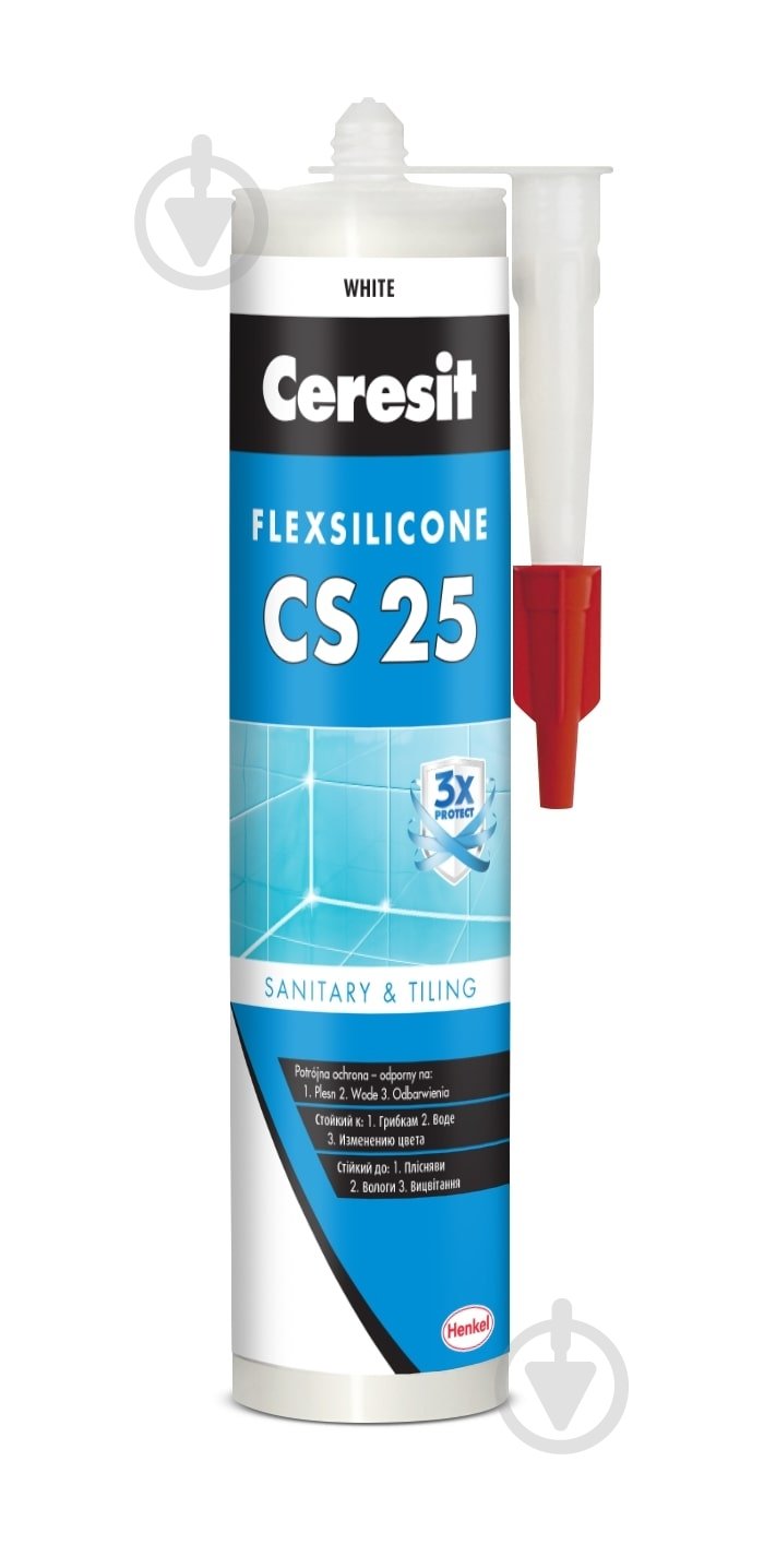 Герметик силіконовий Ceresit SILICOFLEXX CS 25 білий 280 мл - фото 1