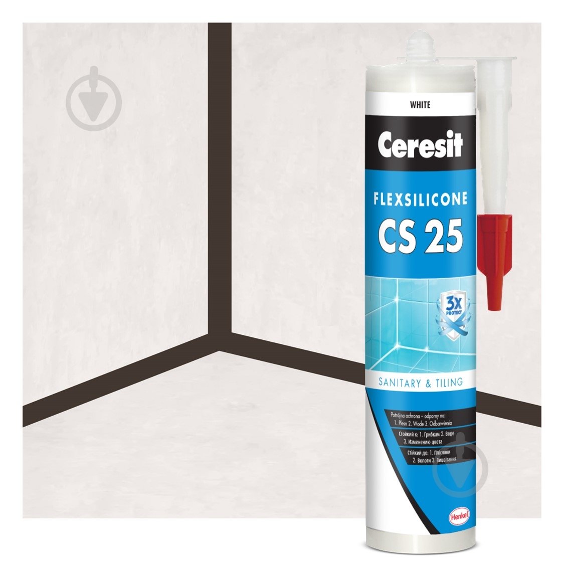 Герметик силиконовый Ceresit SILICOFLEXX CS 25 темно-коричневый 280 мл - фото 2