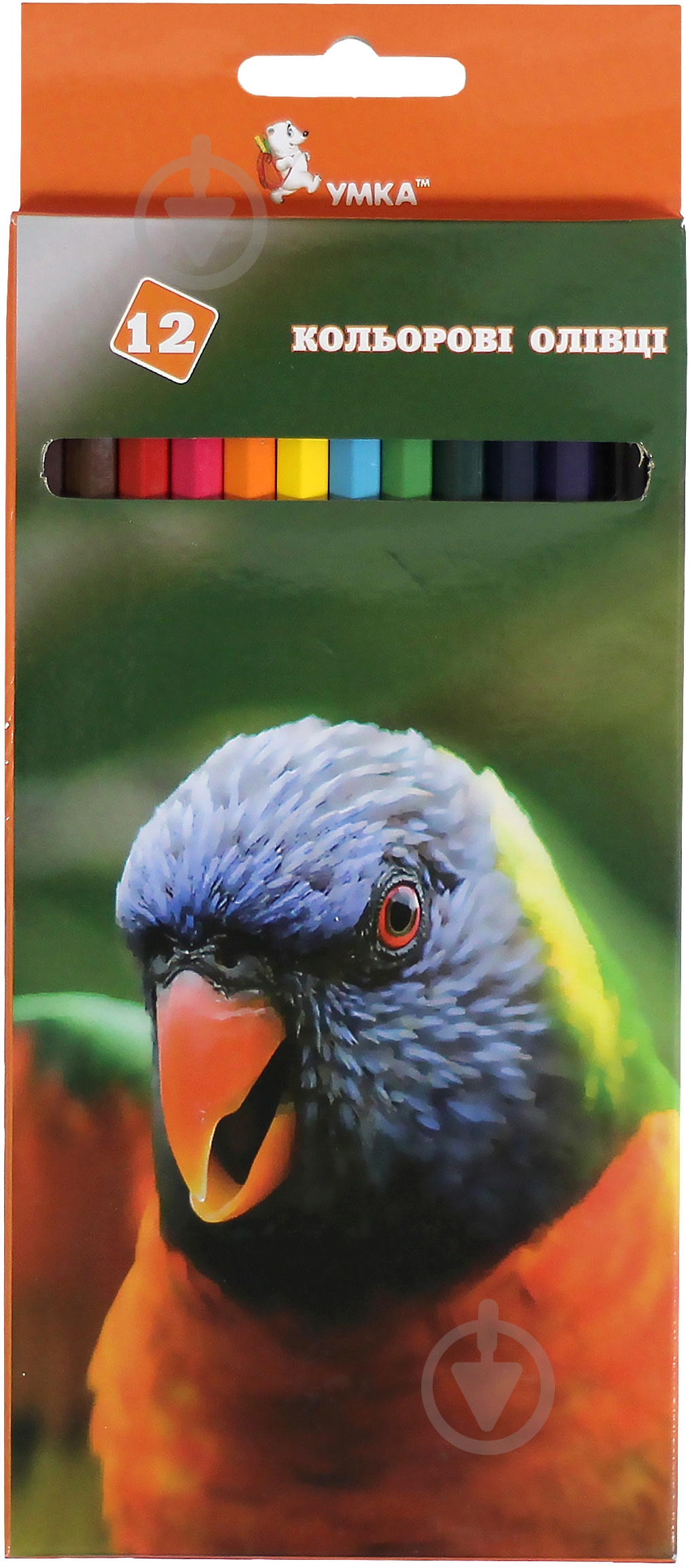 Карандаши цветные Попугай 12 цветов ЦК42-12 Умка - фото 1