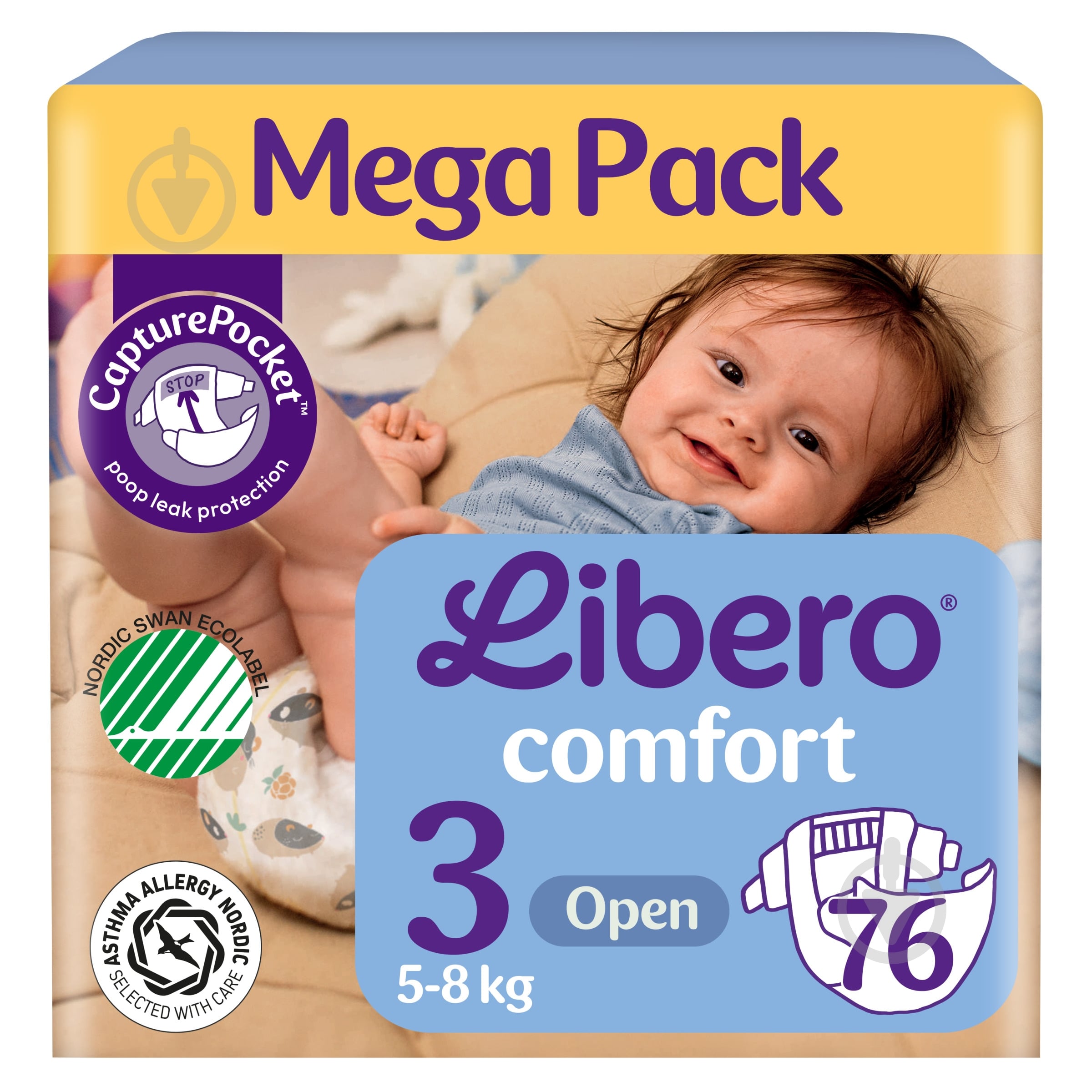 Підгузки Libero Comfort 3 5-8 кг 76 шт. - фото 1