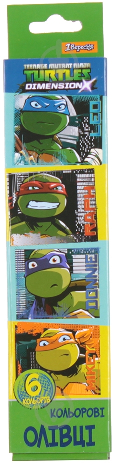 Олівці кольорові Ninja Turtles, 6 шт. 1 вересня - фото 1