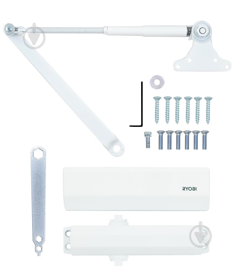 Доводчик дверний RYOBI DS-1554P PRL_HO з фіксацією білий 60 кг - фото 4